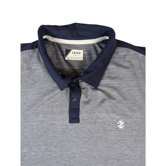 Izod Golf Men's Heather Navy Blue Polo Shirt Size XL Performance Sports Comfort - Picture 1 of 7